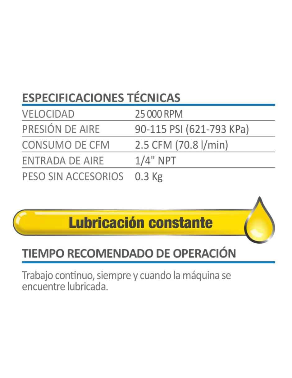 Mini esmeriladora neumática AKSI 1/4 pulgada Línea semiprofesional