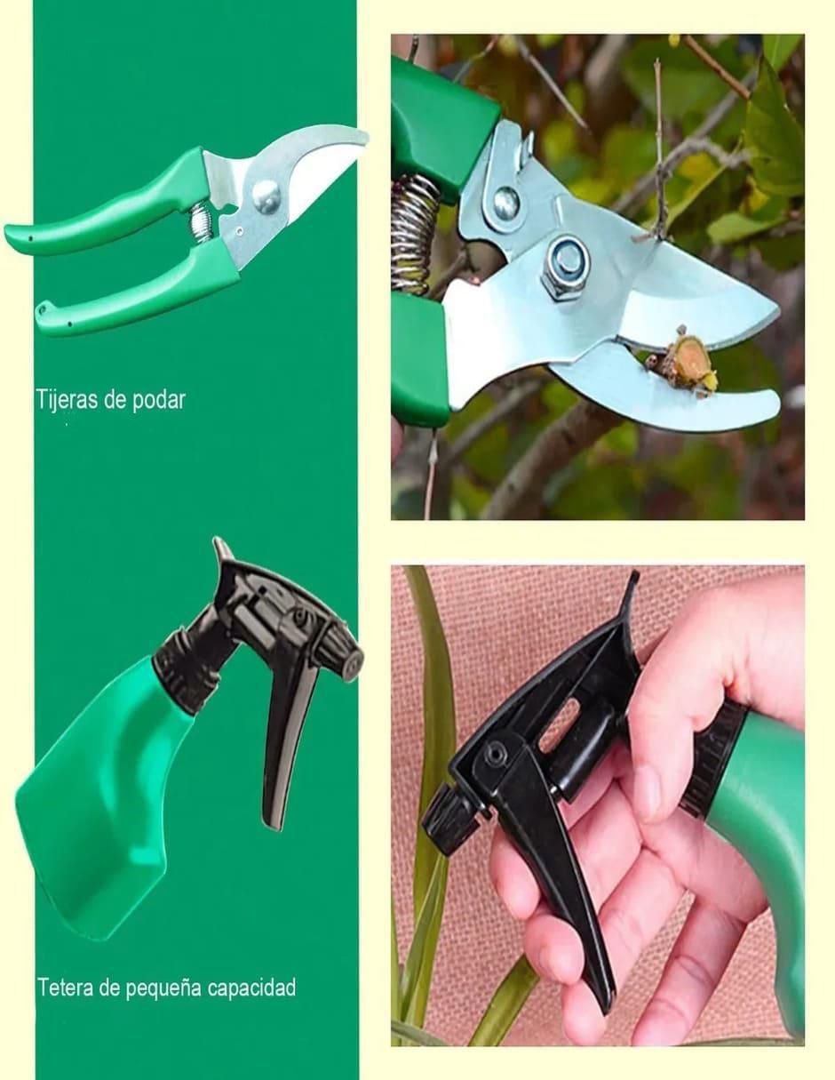 Set herramientas de jardinería acero inoxidable