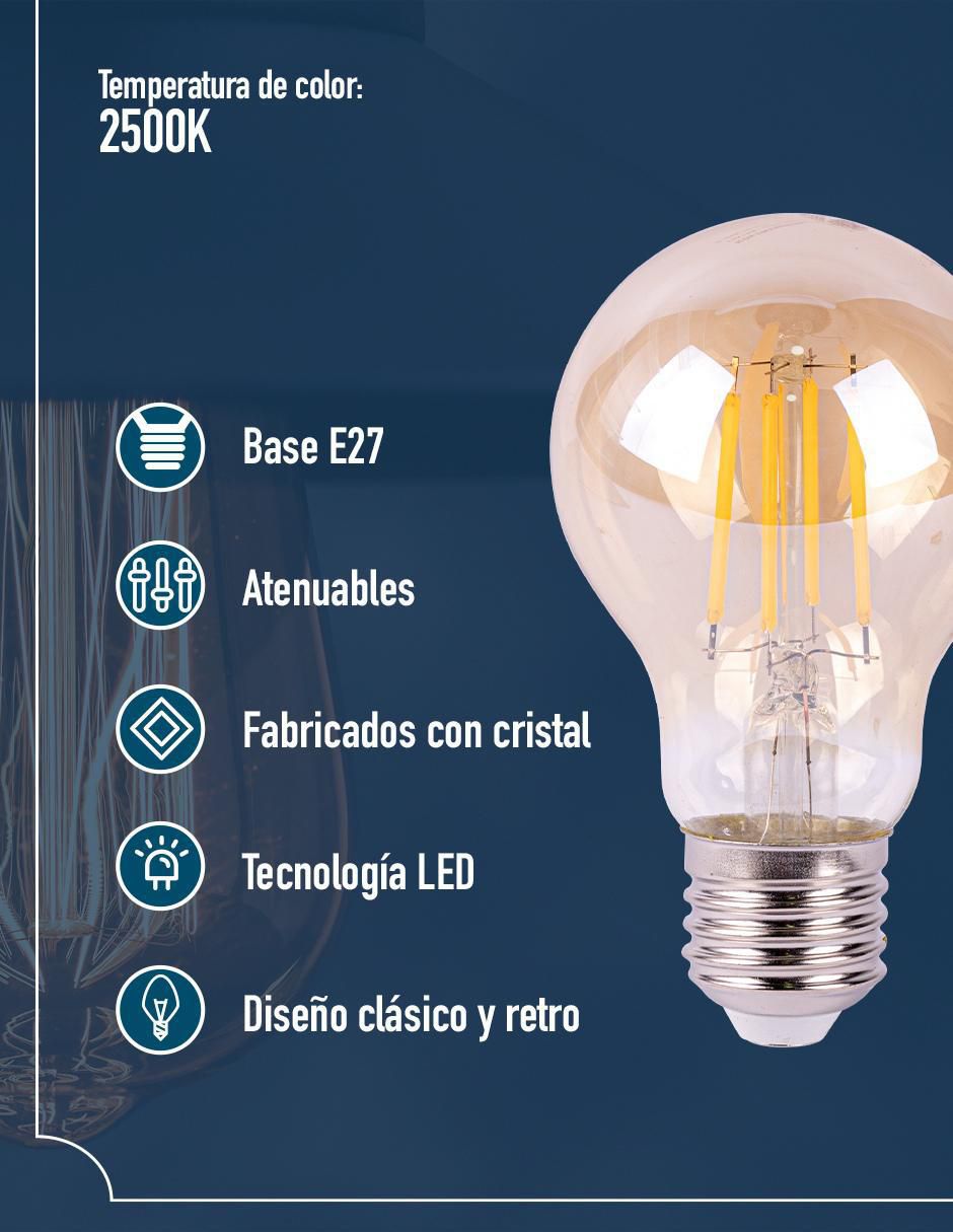 Foco vintage 4 W de consumo 4 W de iluminación 350 lm lúmenes