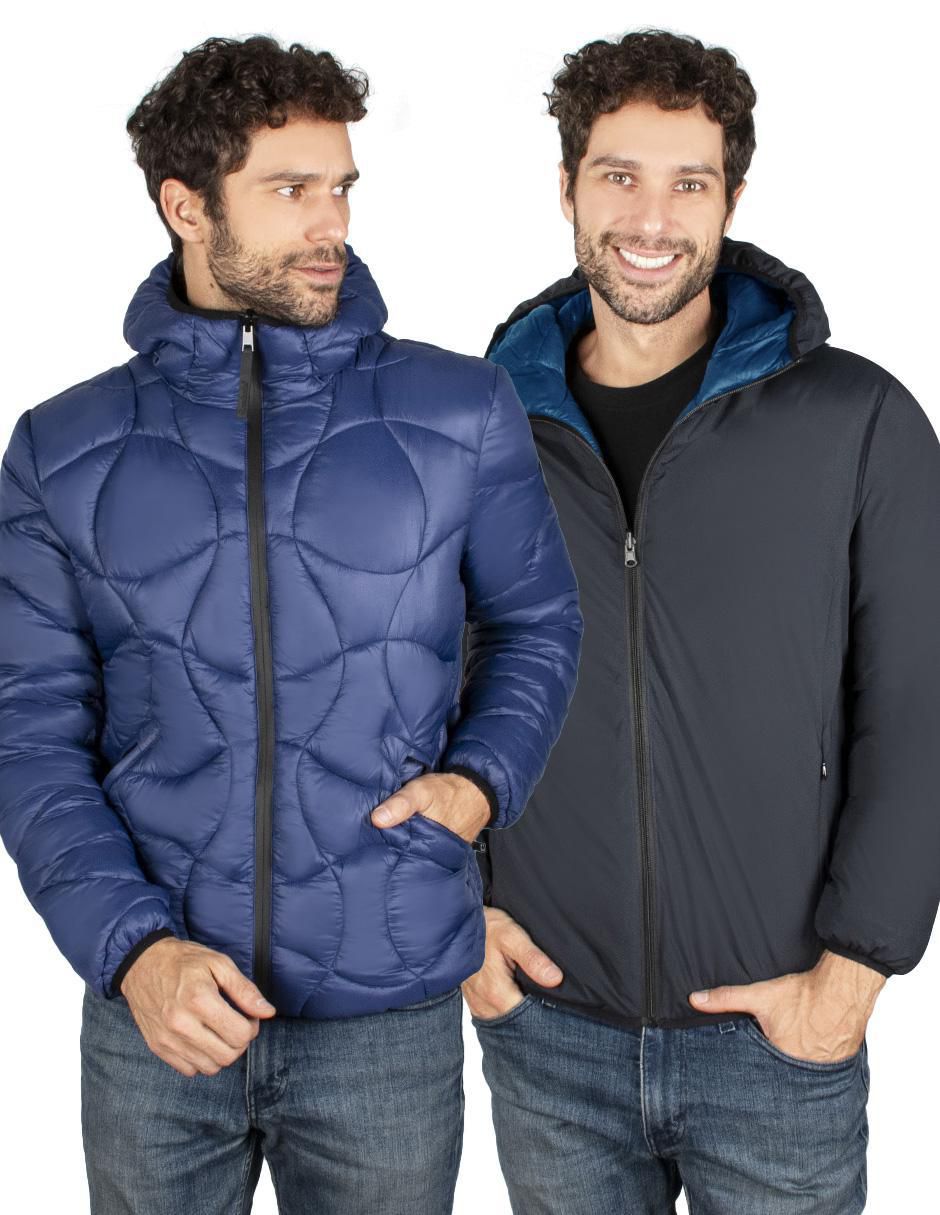 Chamarra casual impermeable reversible para hombre 6