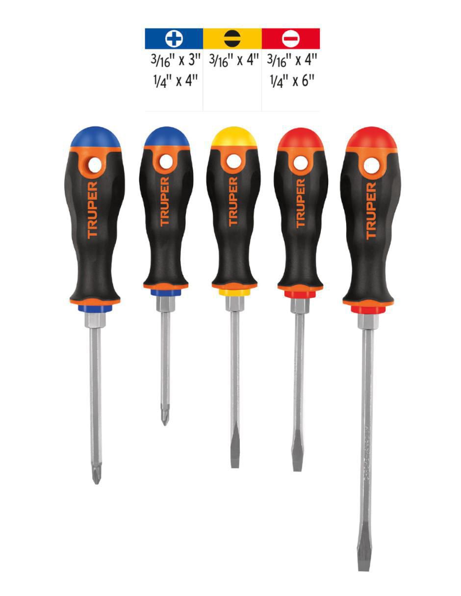 Set de desarmadores 5 piezas