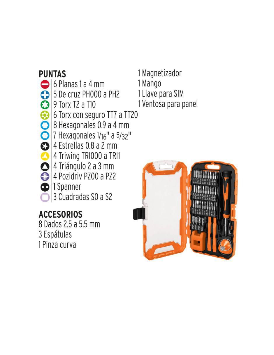 Set desarmador multipuntas 76 piezas