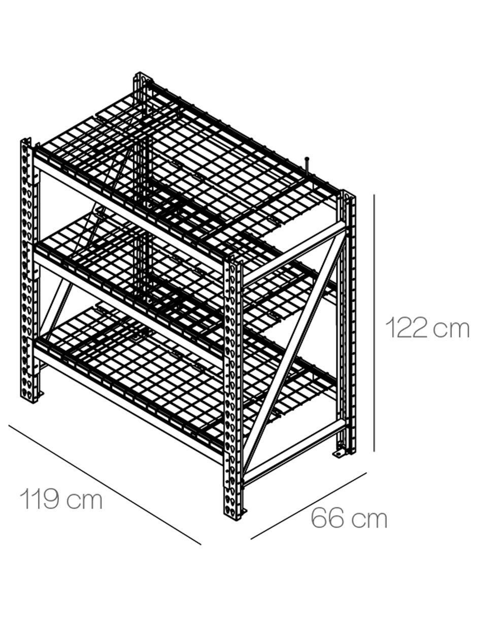 Estante de acero Rack de 3 niveles 7
