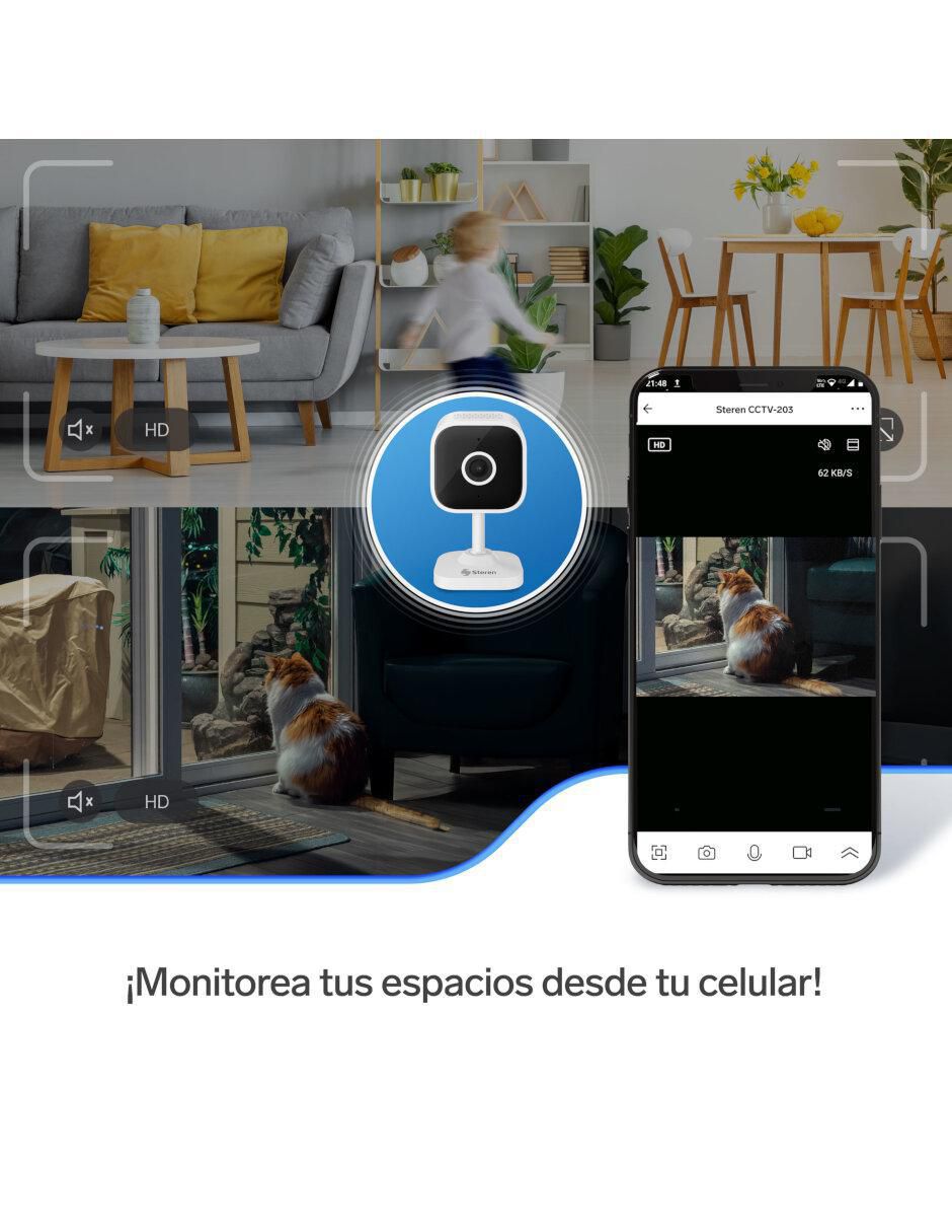 Cámara de seguridad alámbrica Full HD 47° a 100° con capacidad para grabar visión nocturna para interior 6