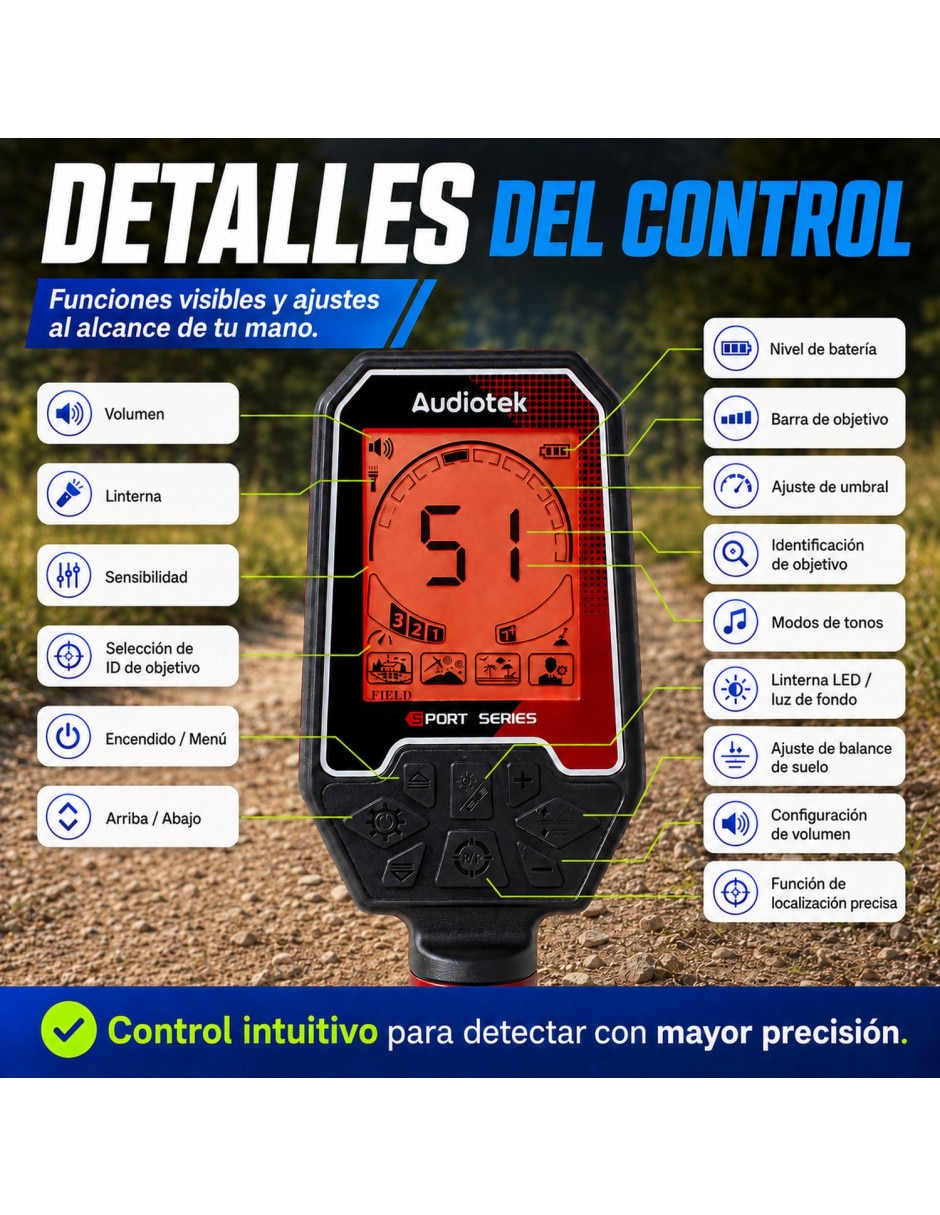 Detector de metales Audiotek