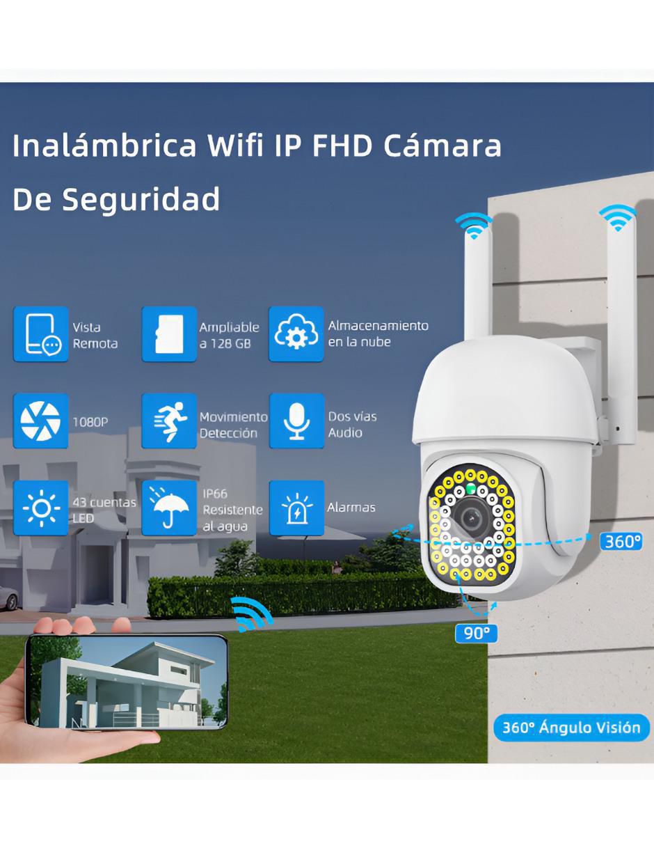 Cámara de seguridad inalámbrica Full HD 360° con capacidad para grabar visión nocturna para interior y exterior 5