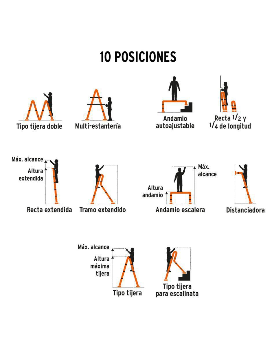 Escalera multipropósito de aluminio