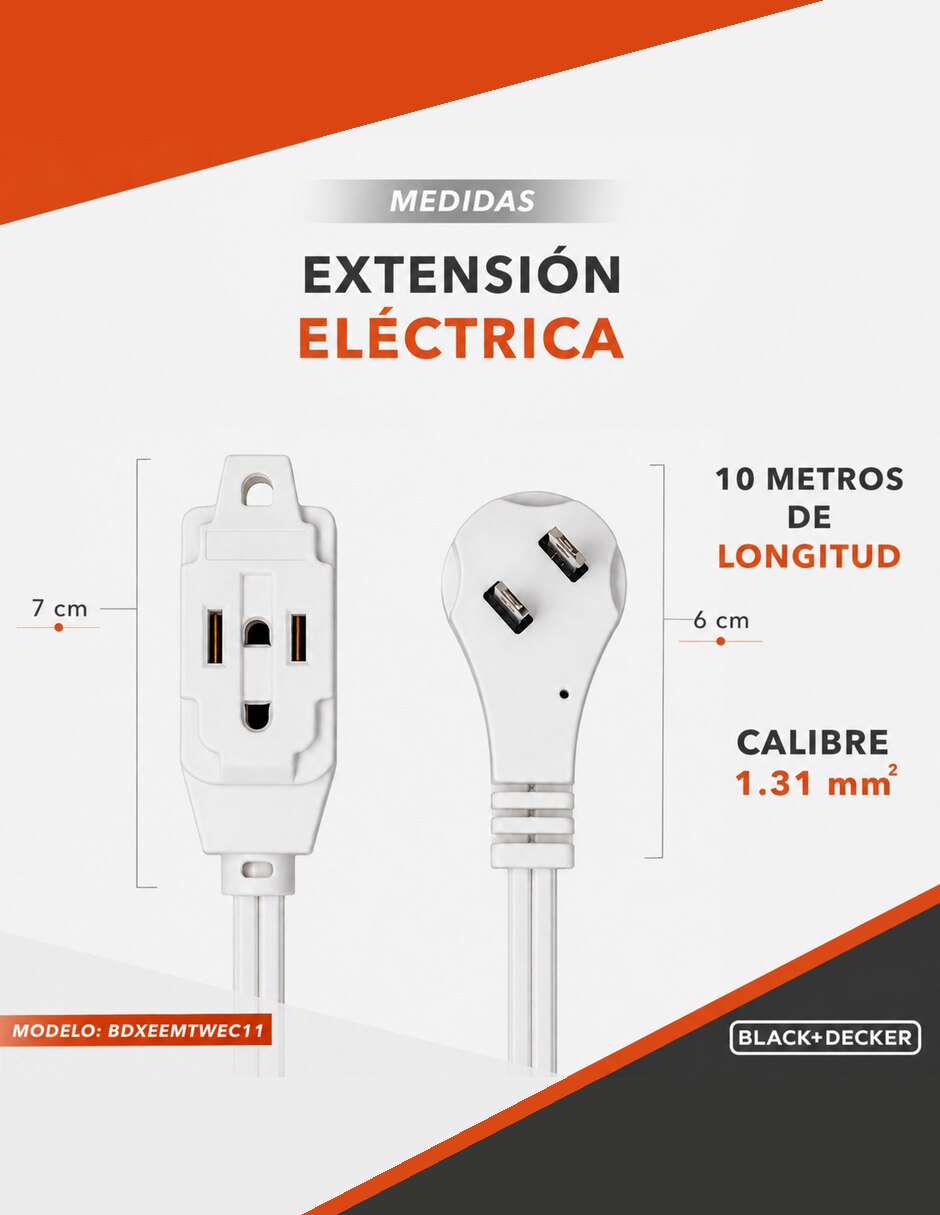 Extensión eléctrica 10 m 10