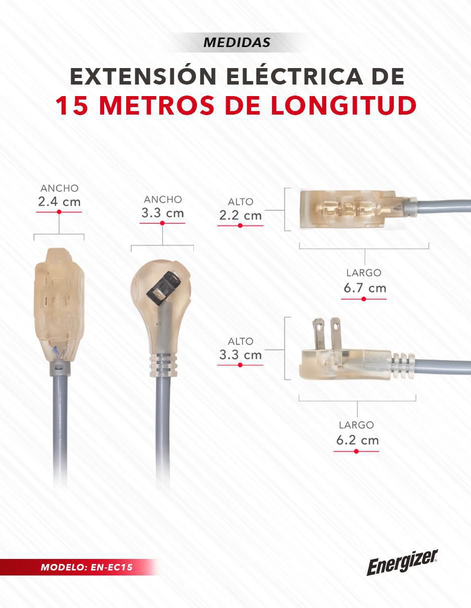 Extensión eléctrica 15 m 10