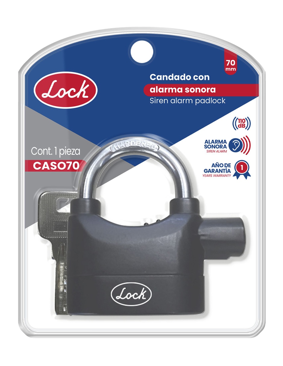Candado con alarma de llave