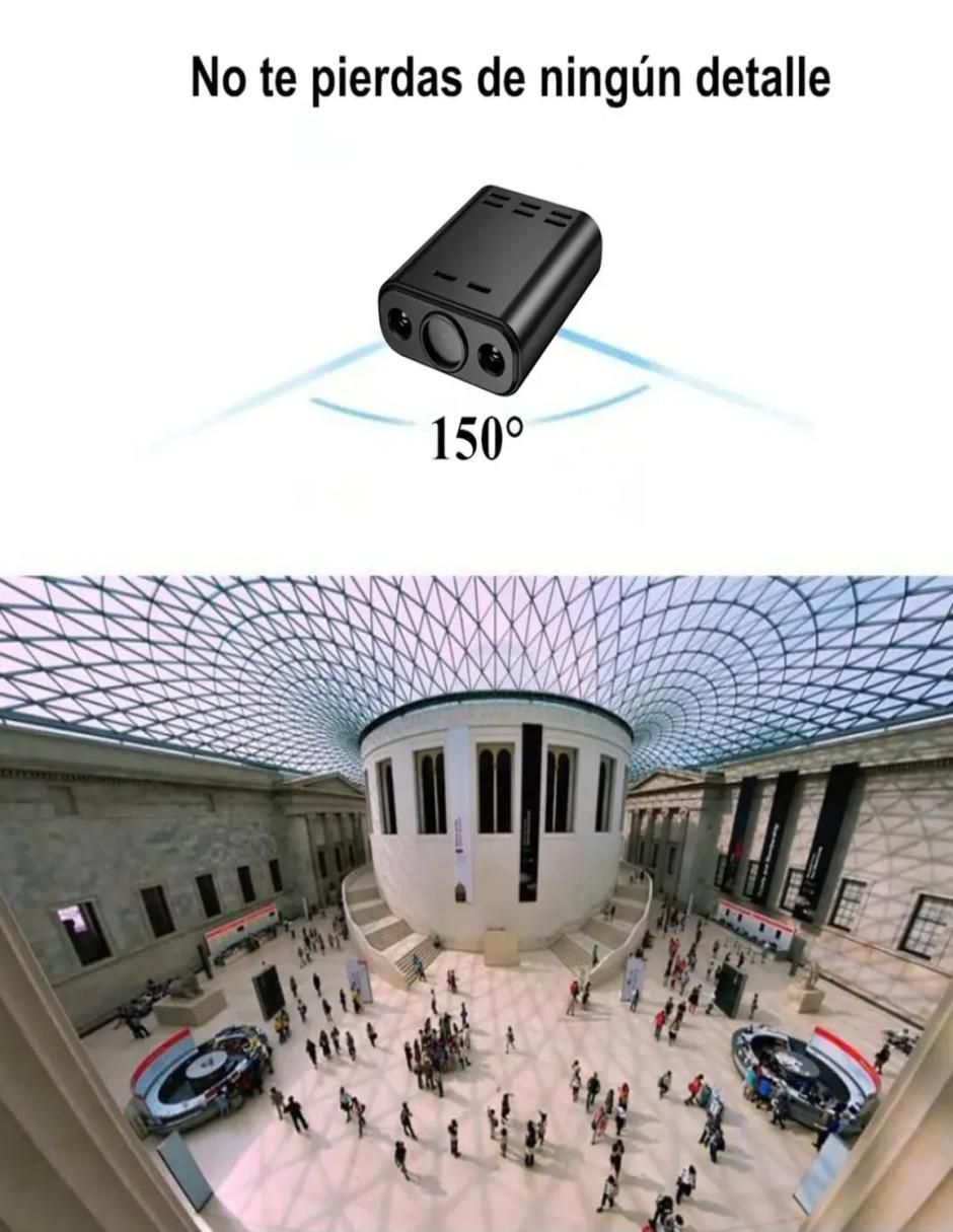 Cámara Wi-Fi de seguridad inalámbrica 2K 150° a 60°  con capacidad para grabar visión nocturna para interior 10