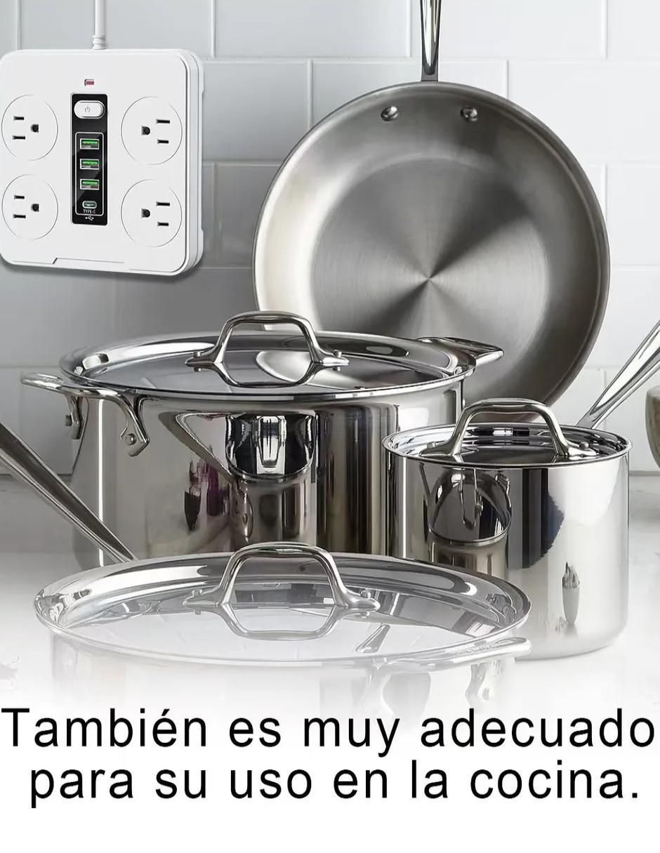 Multicontacto de 4 contactos y 2 puertos USB 2