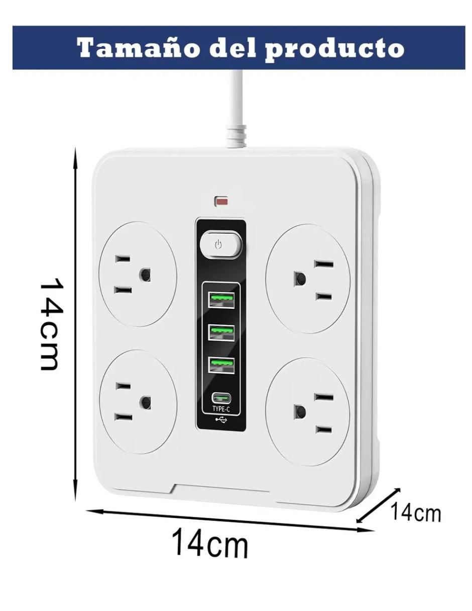 Multicontacto de 4 contactos y 2 puertos USB 8
