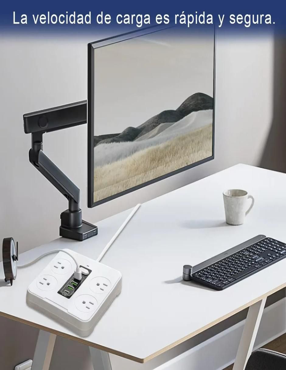 Multicontacto de 4 contactos y 2 puertos USB 5