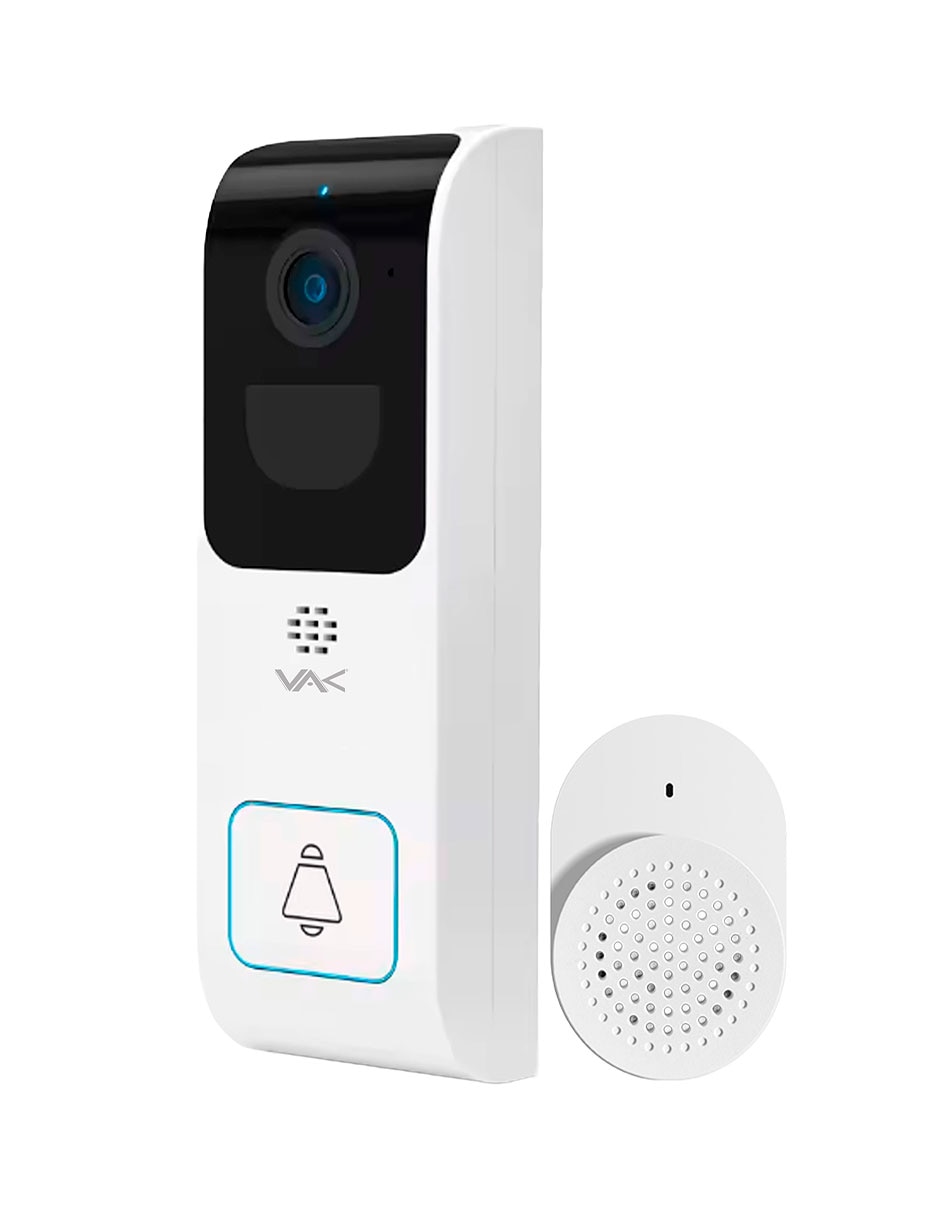 Cámara con timbre de seguridad alámbrica 4K/UHD 90° con visión nocturna para interior y exterior 1