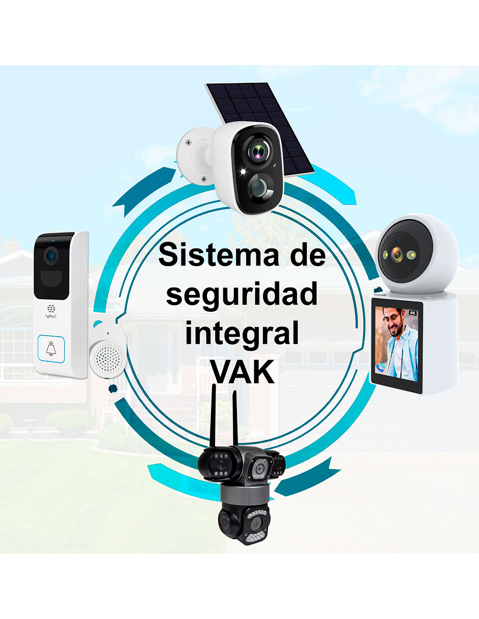 Cámara con timbre de seguridad alámbrica 4K/UHD 90° con visión nocturna para interior y exterior 7