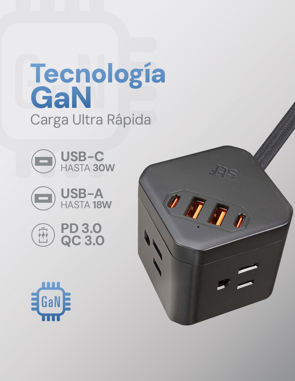 Multicontacto SR-A47022 de 4 contactos y 2 puertos USB 13