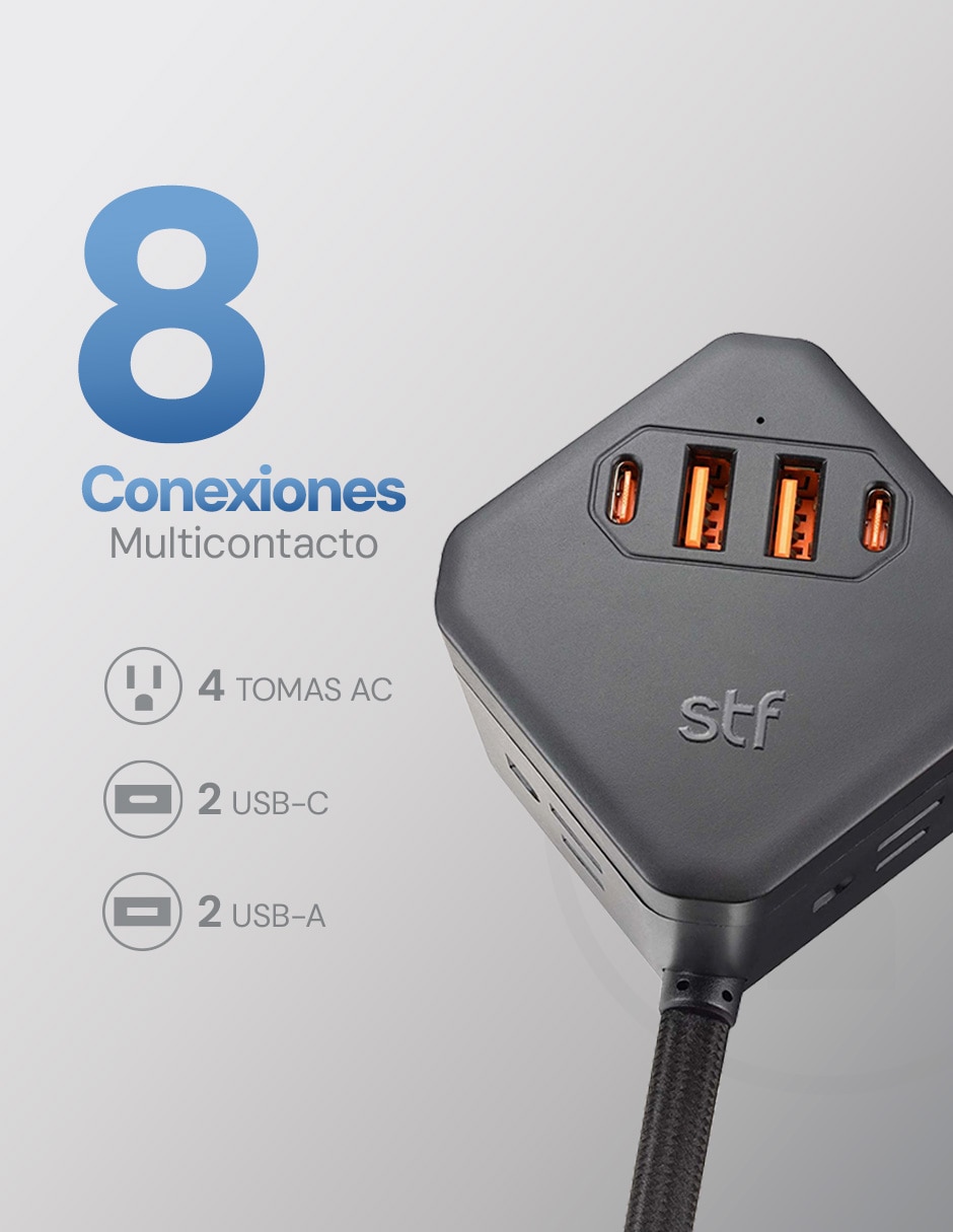 Multicontacto SR-A47022 de 4 contactos y 2 puertos USB 14