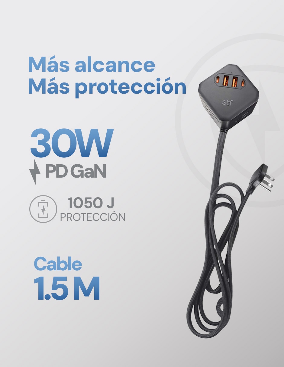 Multicontacto SR-A47022 de 4 contactos y 2 puertos USB 15