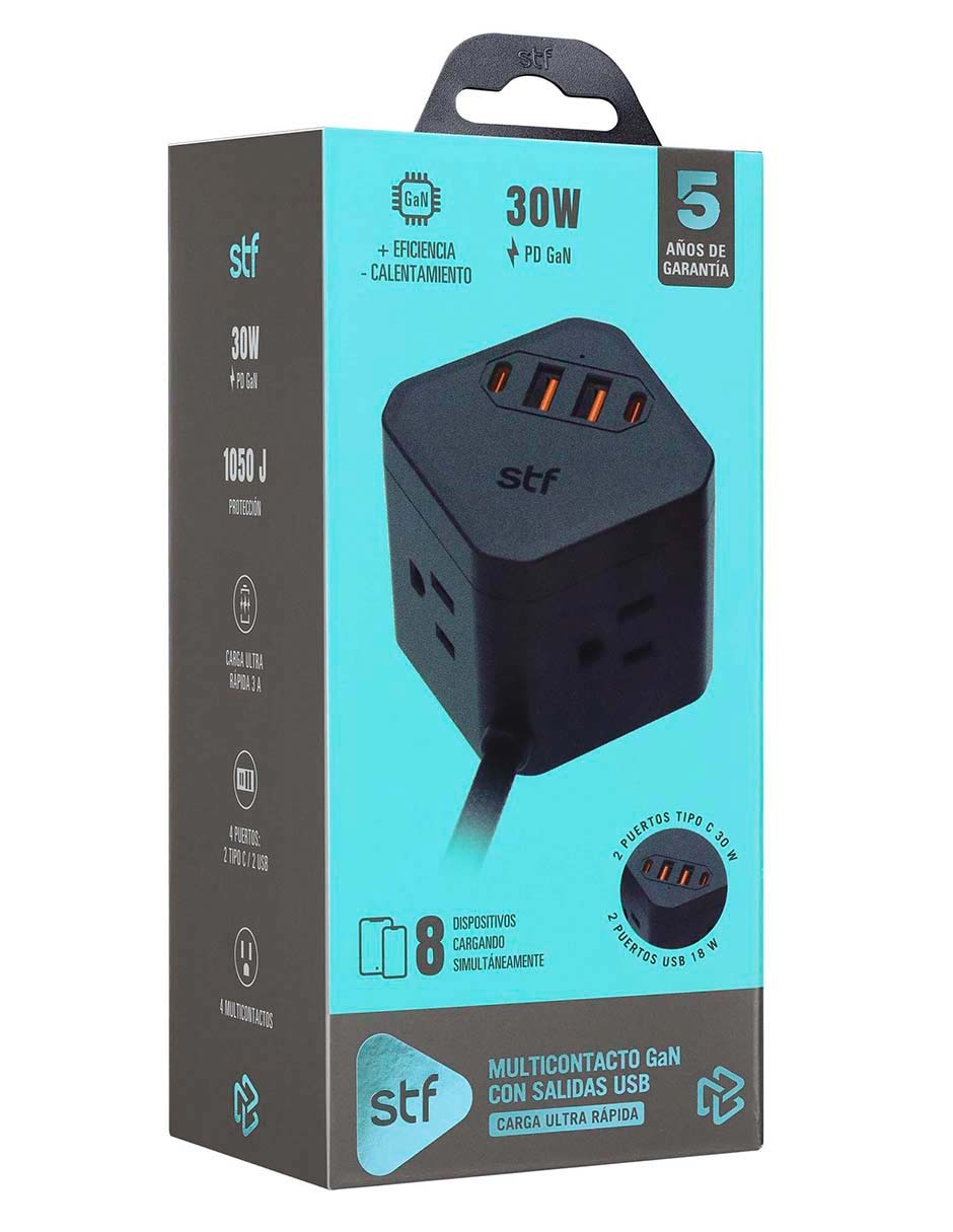 Multicontacto SR-A47022 de 4 contactos y 2 puertos USB 7