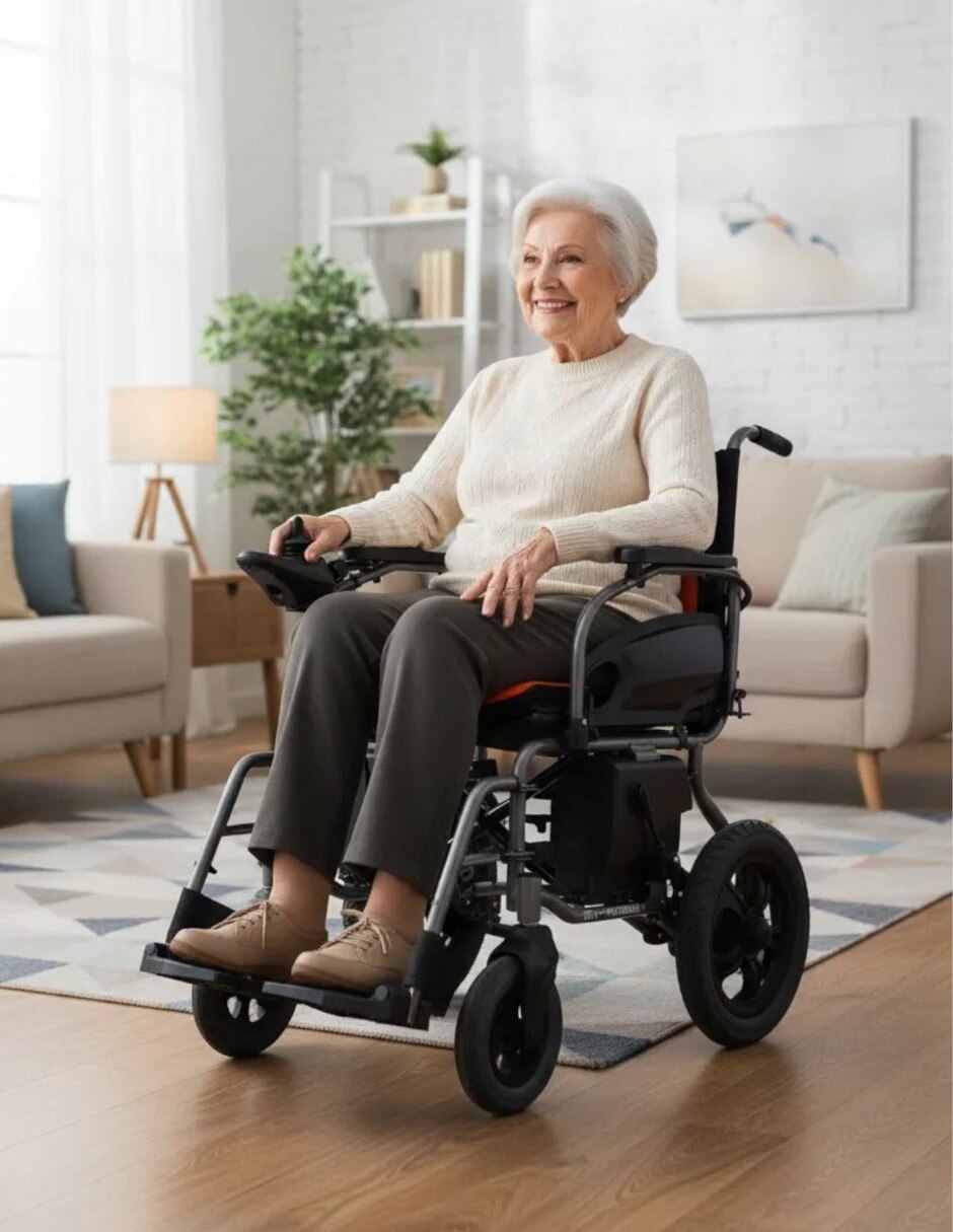 Silla de ruedas eléctrica plegable rinde 18 km WAJMX07 2
