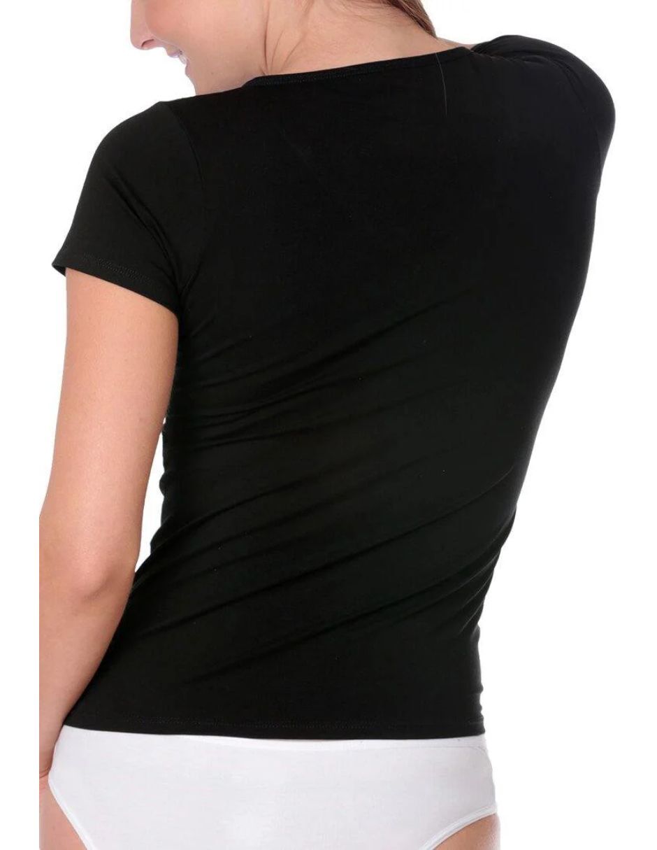 Camiseta cuello v manga corta de algodón pima 2