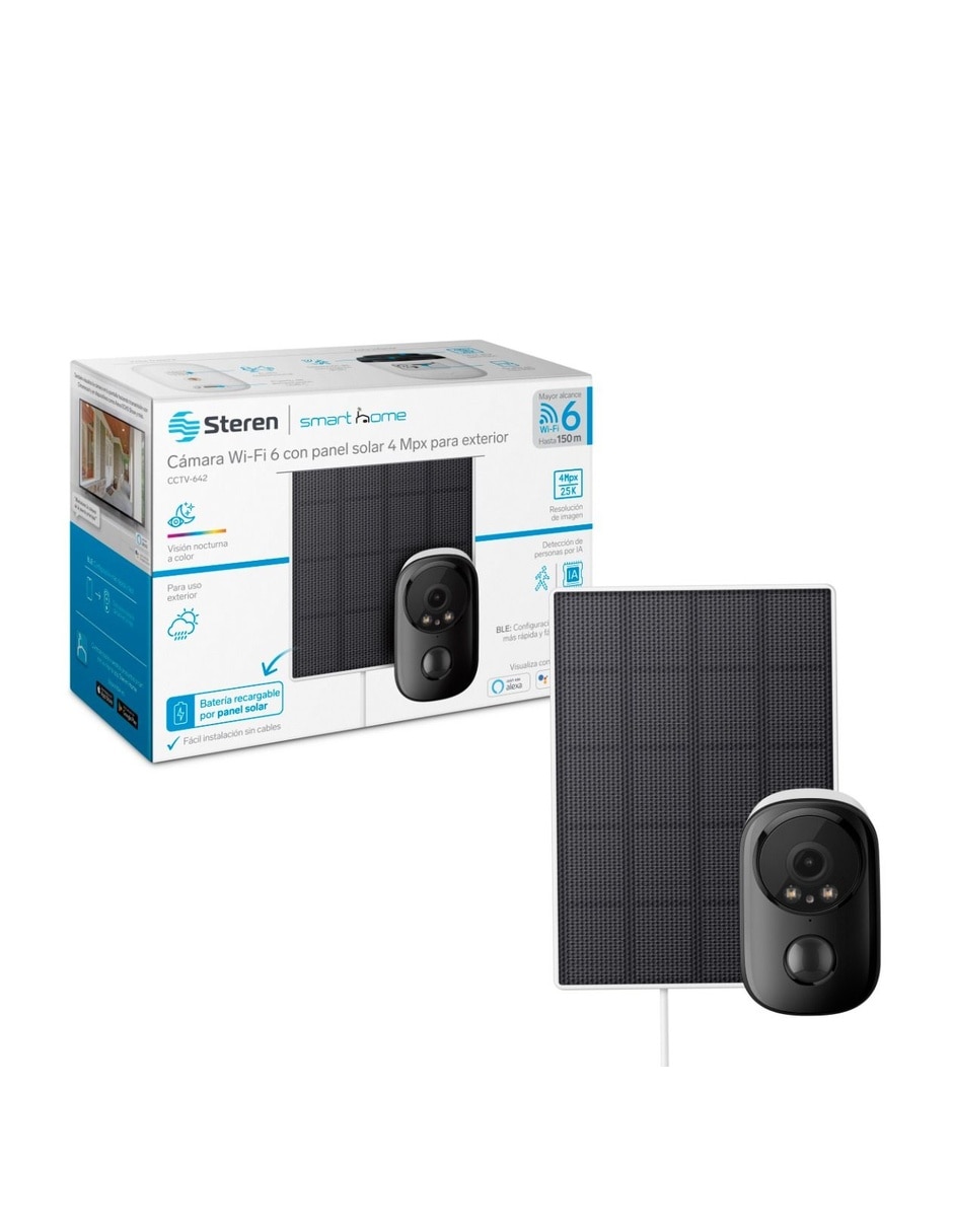 Cámara solar de seguridad modelo Inalámbrica 2K 80° con capacidad de grabar para exterior 6