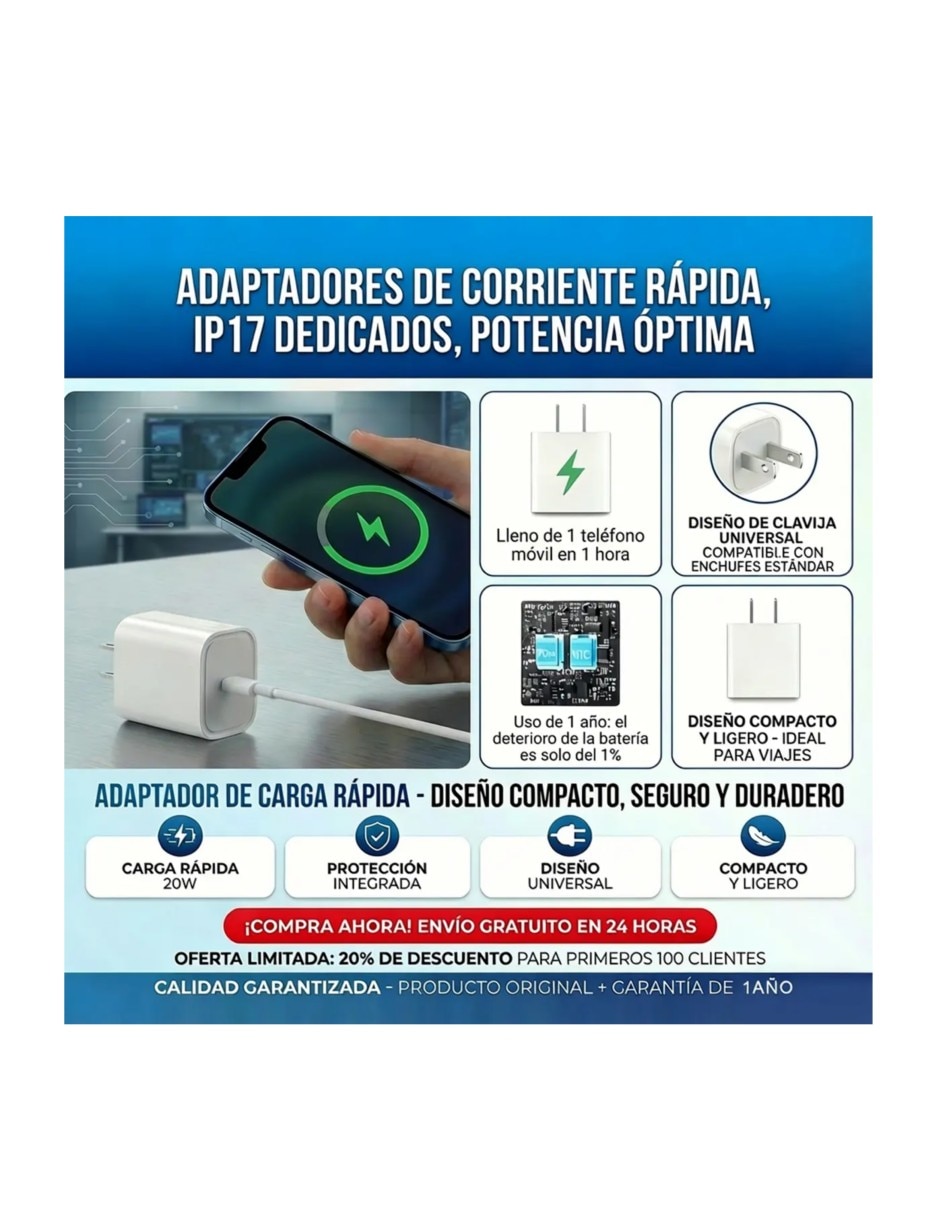 Cable tipo C auxiliar, USB C 15 W