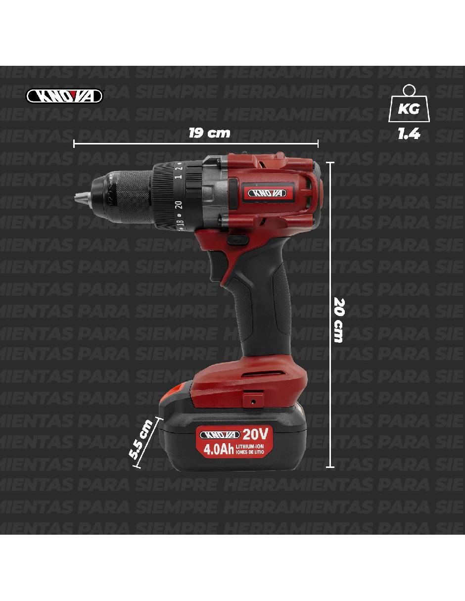 Kit rotomartillo KN ID-20 1050 W 4 piezas 6