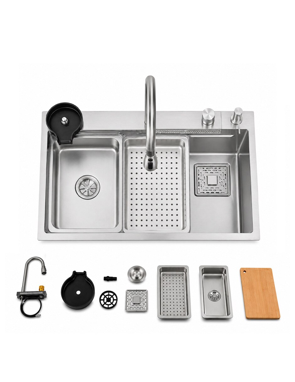 Fregadero de acero inoxidable con escurridor derecho Tarjakit304 1