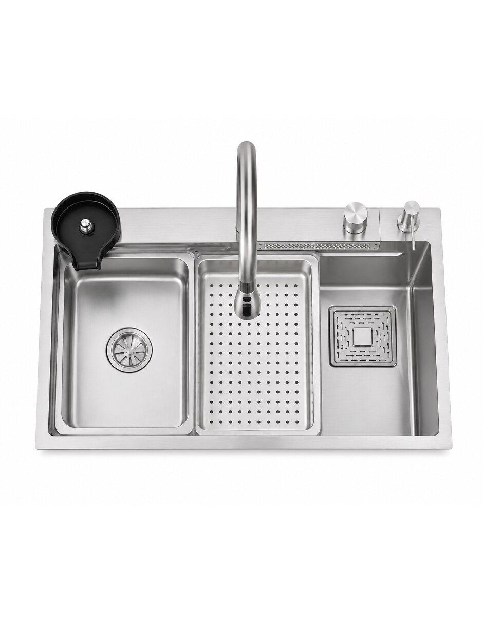 Fregadero de acero inoxidable con escurridor derecho Tarjakit304 3