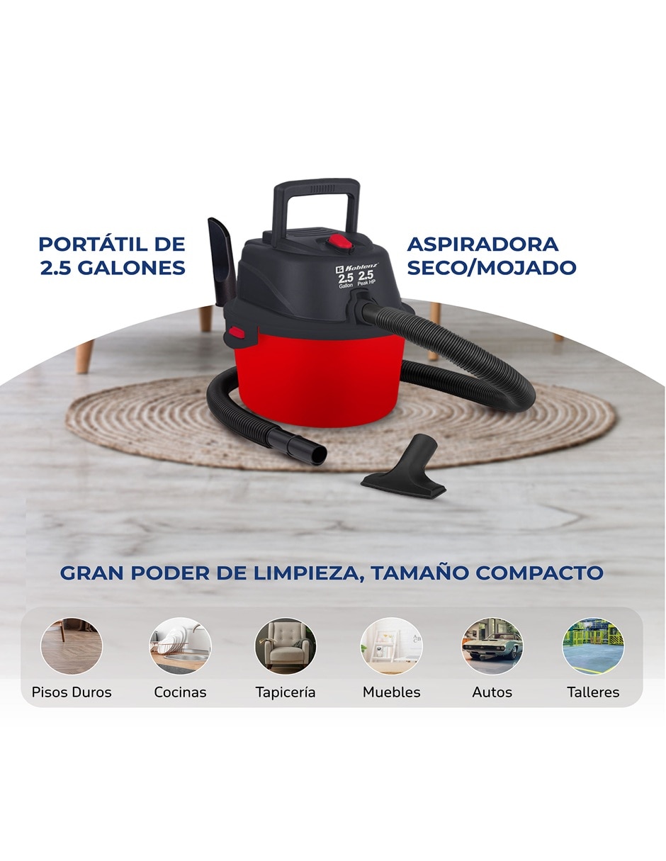 Aspiradora Devoradora Seco-Mojado 2.5 Galones SM-2.5 8 litros