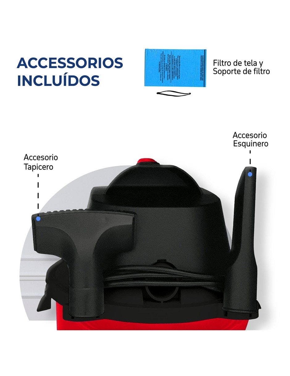 Aspiradora Devoradora Seco-Mojado 2.5 Galones SM-2.5 8 litros