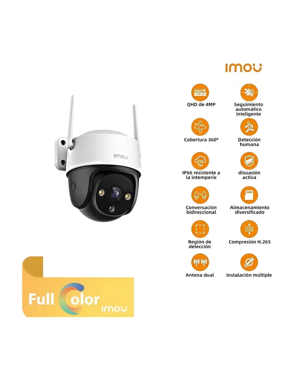 Cámara de seguridad modelo IPCS41FEN Inalámbrica HD 360° con capacidad de grabar para exterior 8