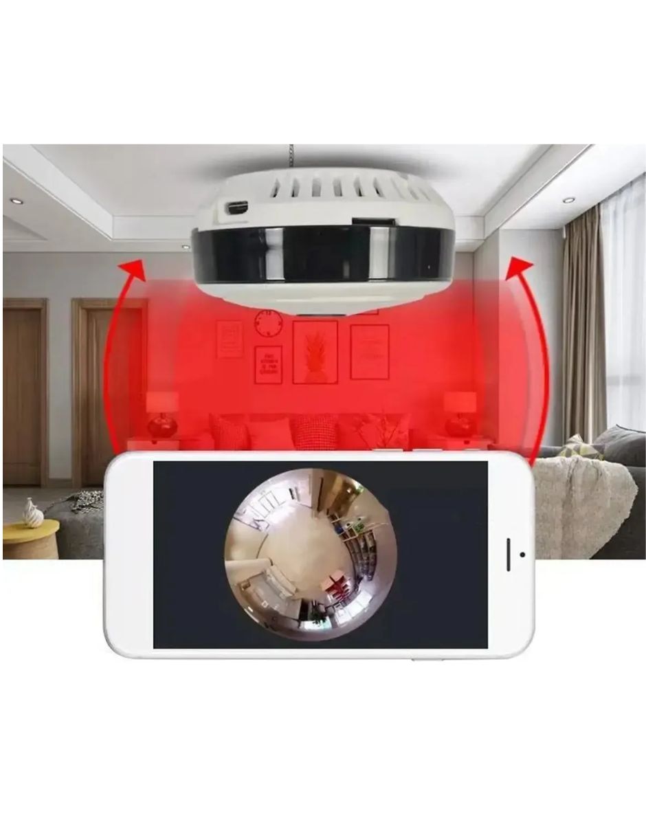 Cámara Wi-Fi de seguridad modelo Inalámbrica 2K 360° con capacidad de grabar para Interior y exterior