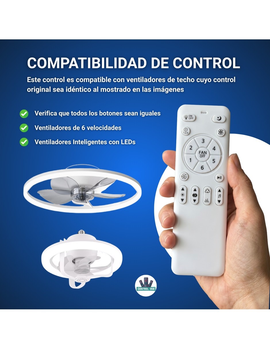 Control remoto para aire acondicionado luz led ventilador techo luz led mod 02