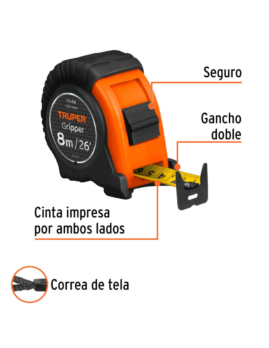 Flexómetro 14579 8 m 2