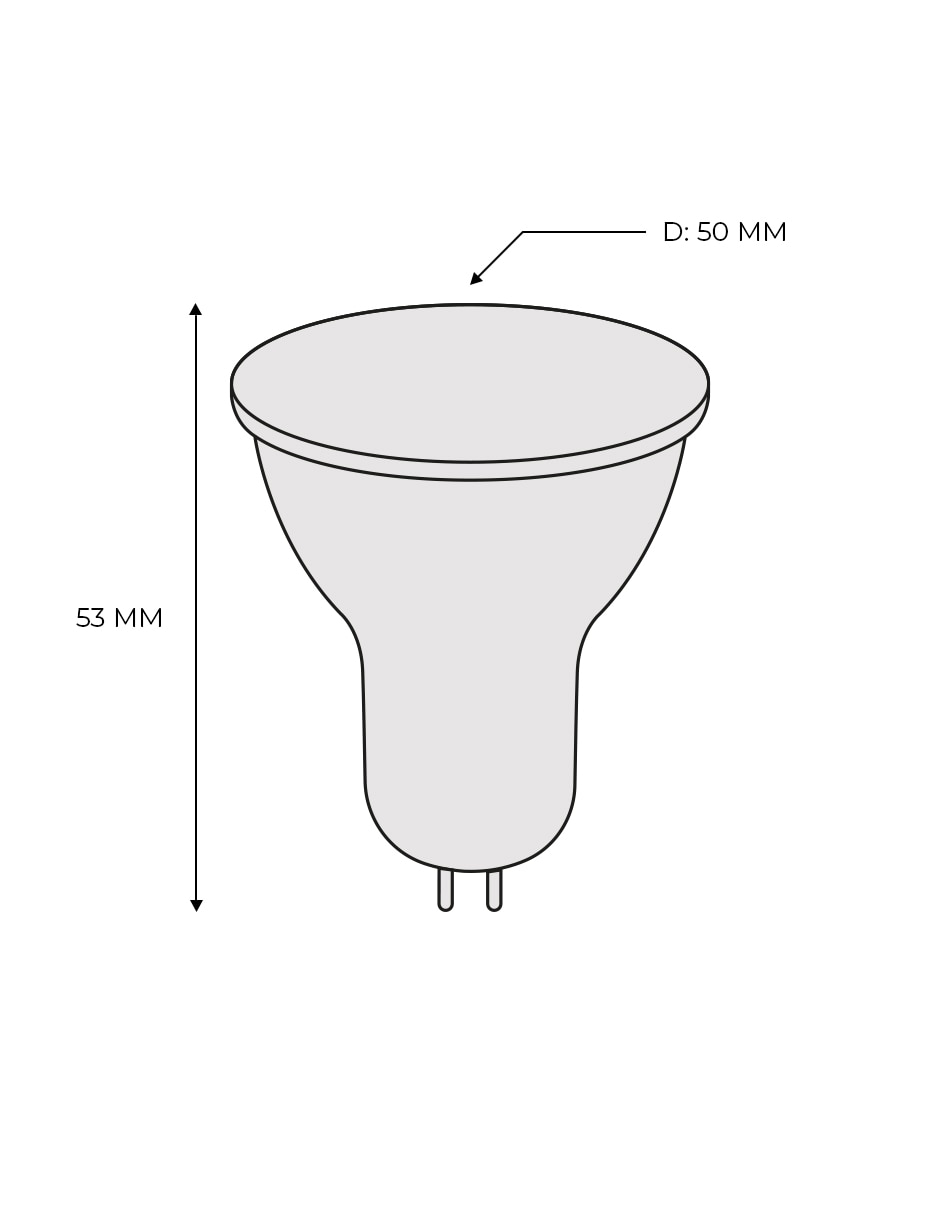 Foco LED 5 W de consumo 5 W de iluminación 400 lm lúmenes 4