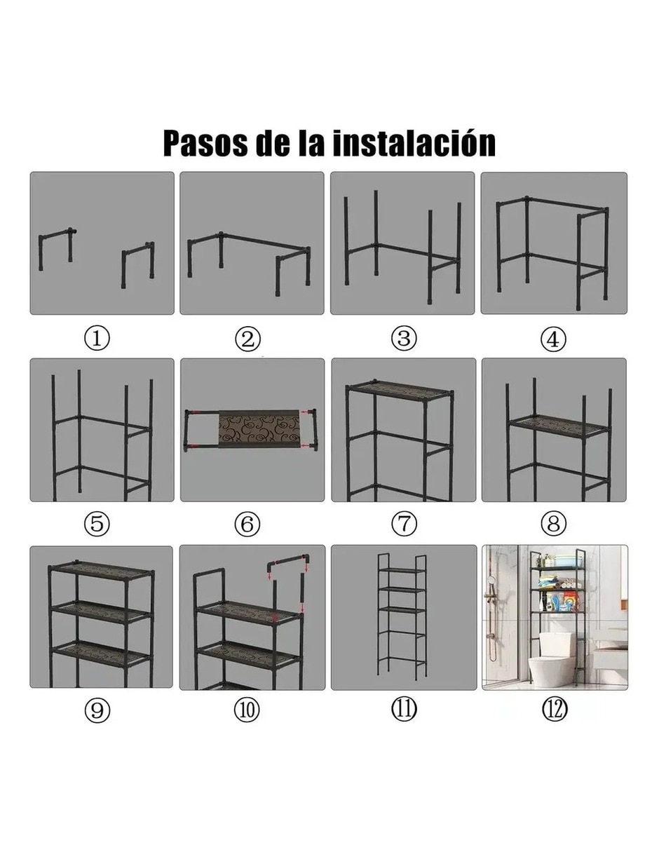 Rack organizador de baño de plástico