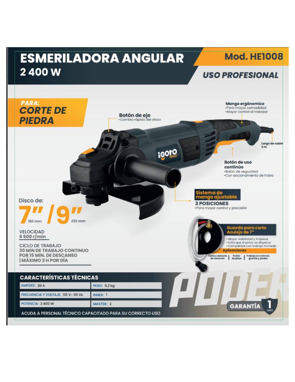 Esmeril angular 110-120 v 6