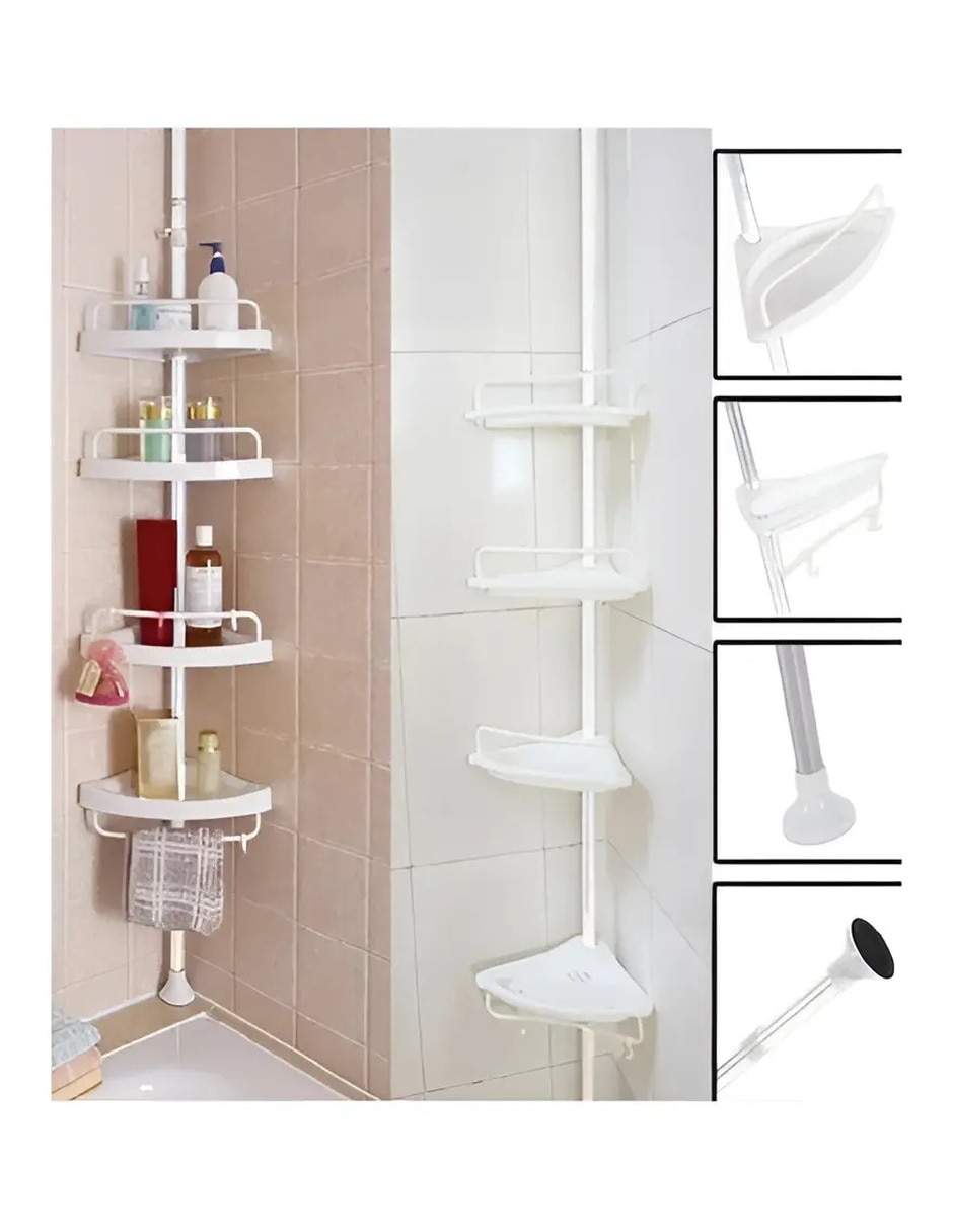 Rack organizador de baño de plástico
