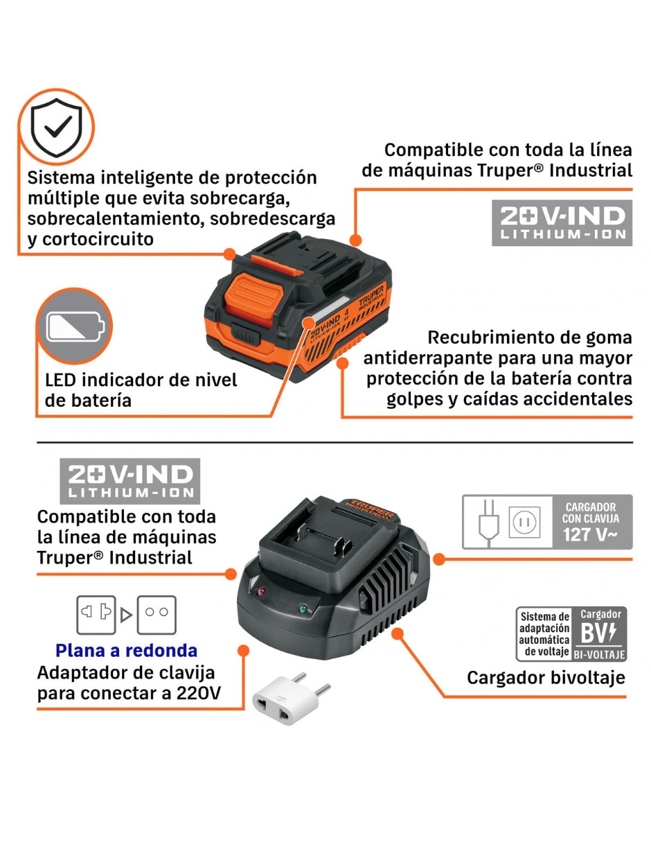 Rotomartillo y esmeril n20-combo-re 30 w 10 piezas 2