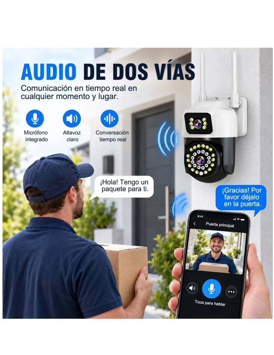 Cámara de seguridad modelo Inalámbricos 4k/uhd 110 a 60° capacidad de grabar para Interior y exterior 2