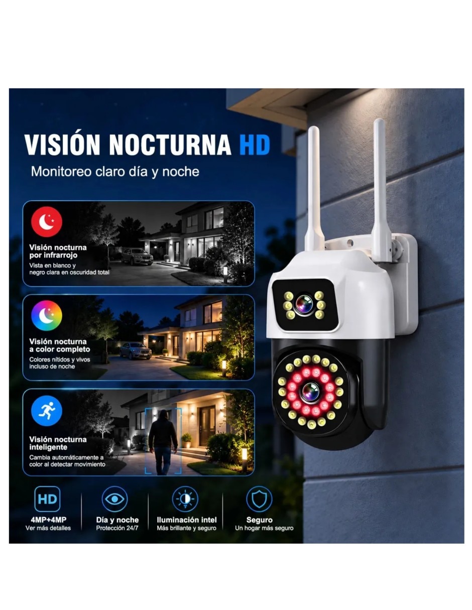Cámara de seguridad modelo Inalámbricos 4k/uhd 110 a 60° capacidad de grabar para Interior y exterior 4