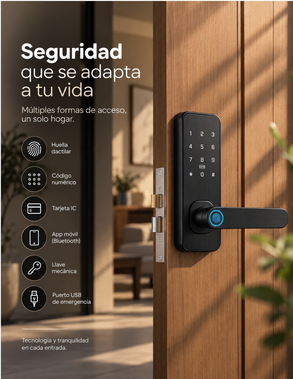 Cerradura Digital Modelo Negro de Combinación 4