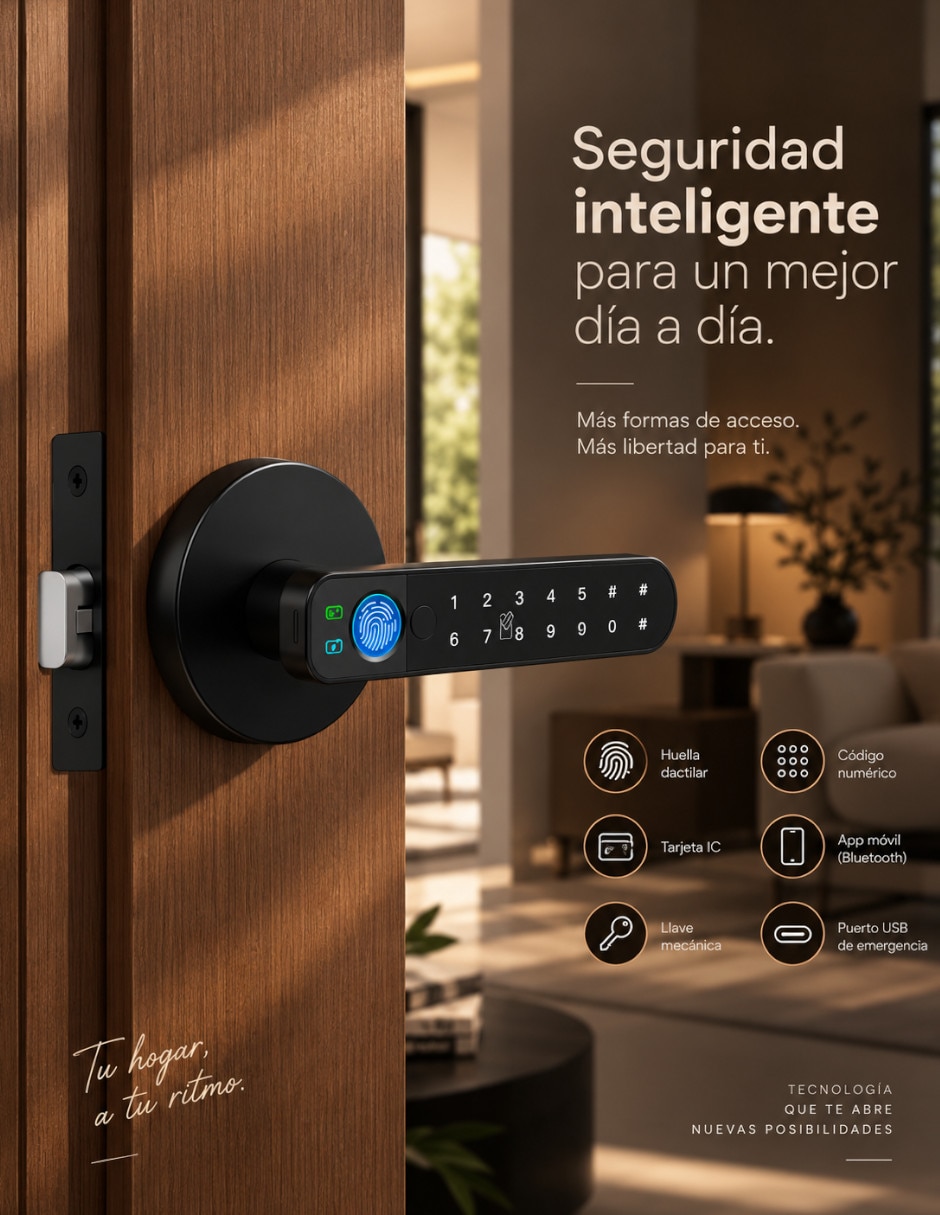 Cerradura Digital Modelo Negro de Combinación 4