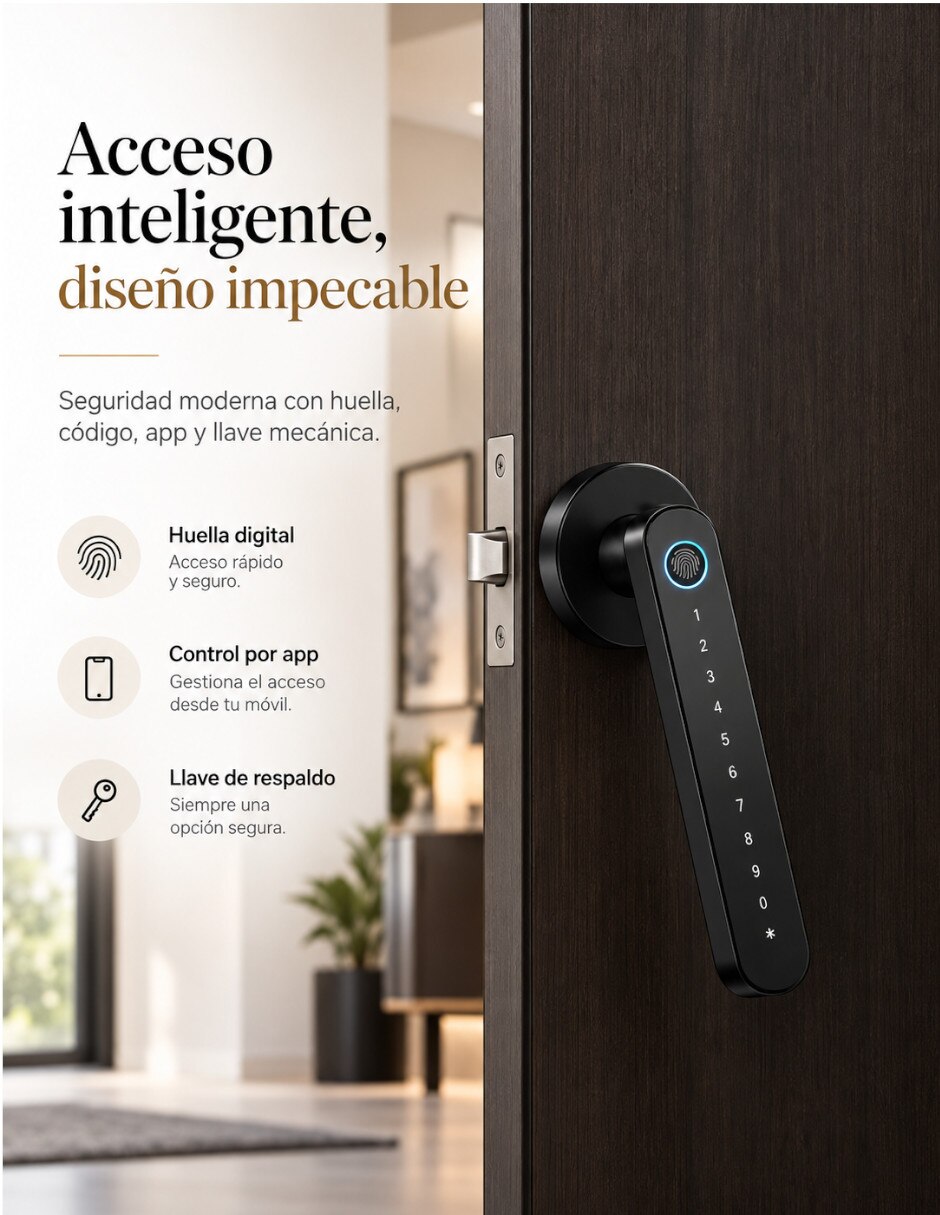 Cerradura Empotrar Modelo Negro de Combinación 4