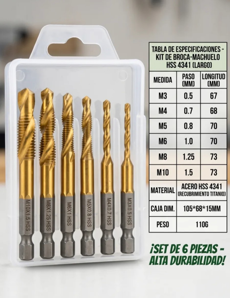 Kit de brocas para avellanador 2