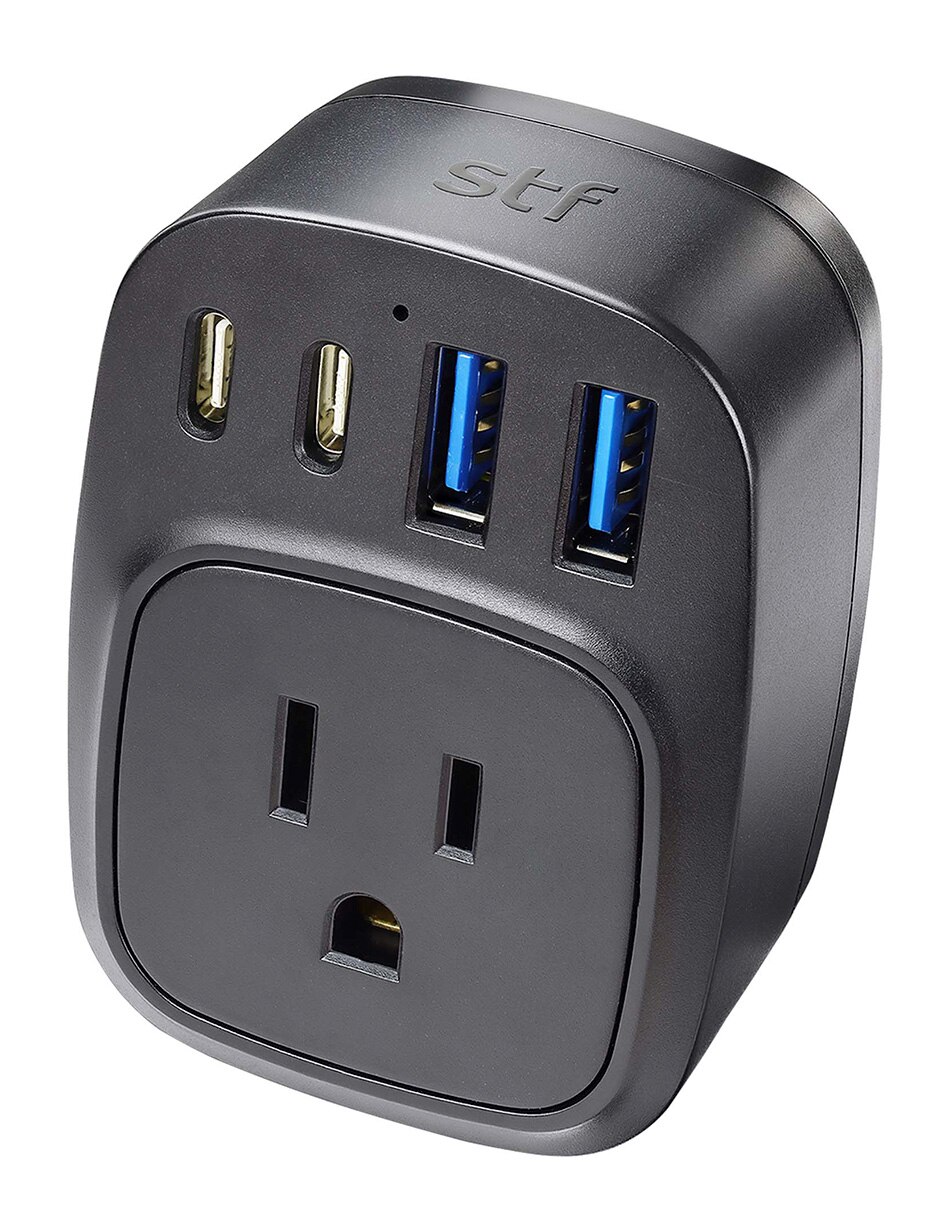 Multicontacto GaN USB y USB-C - Carga ultra rápida 5 dispositivos de 1 contacto