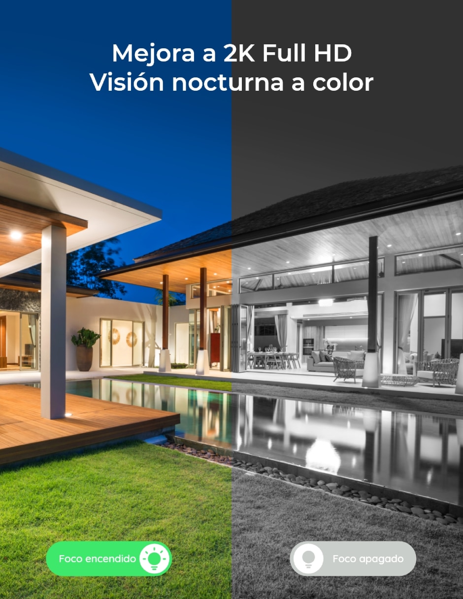 Cámara Wi-Fi de seguridad modelo Lumus Inalámbrica 2K 107° Sí para Exterior 2